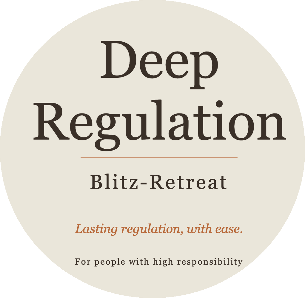 Typography: Deep Regulation Blitz-Retreat Lasting regulation, with ease. For people with high responsibility